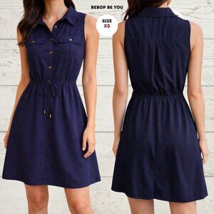 Bebop “Be You” Dress | Navy Blue | XS | Sleeveless | Adjustable Waist